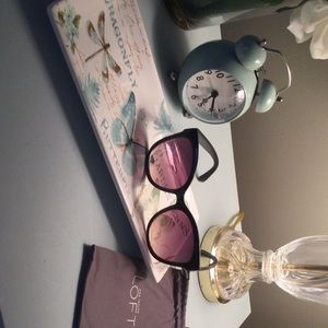 Oversized black Loft sunglasses. Excellent condition. Cloth case included.